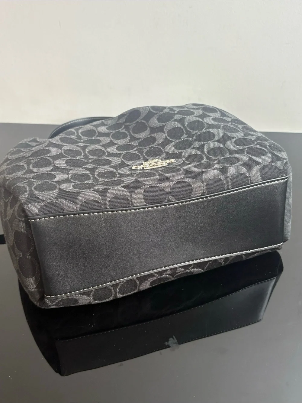 Coach Black Signature Mini Backpack with Gold Hardware